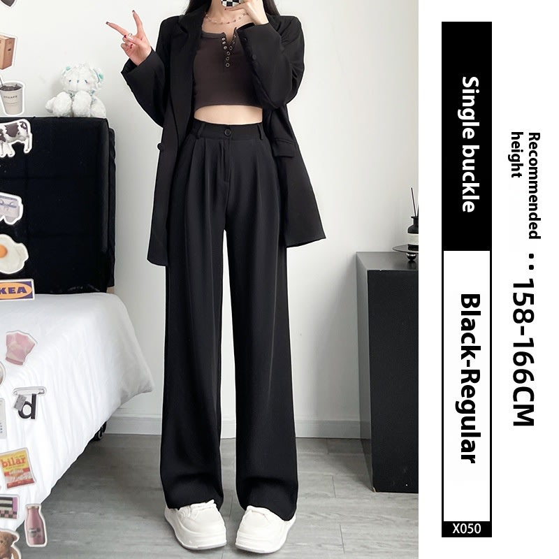 Loose Ice Silk Drape Wide-leg Straight Trousers view 7