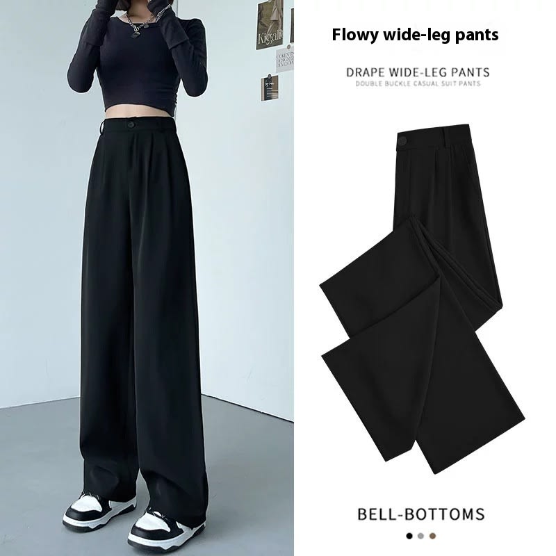 Loose Ice Silk Drape Wide-leg Straight Trousers view 9