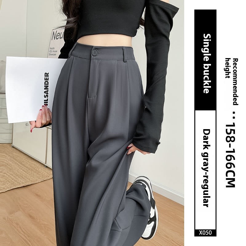 Loose Ice Silk Drape Wide-leg Straight Trousers view 8