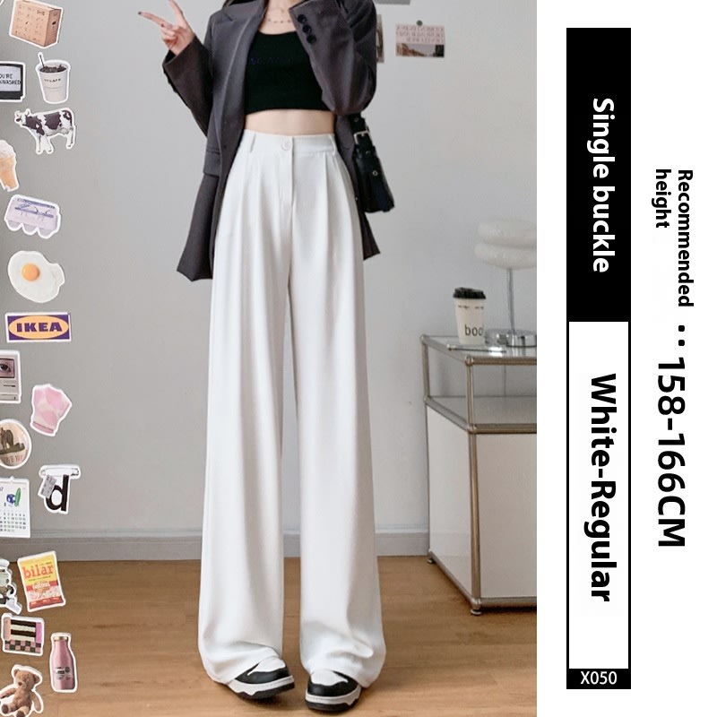 Loose Ice Silk Drape Wide-leg Straight Trousers view 2