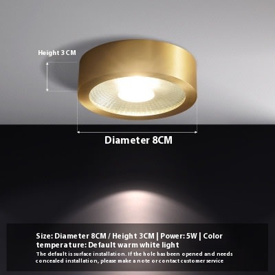 All-copper Surface Mounted Downlight Led Ultra-thin Ceiling Lamp Spotlight view 8