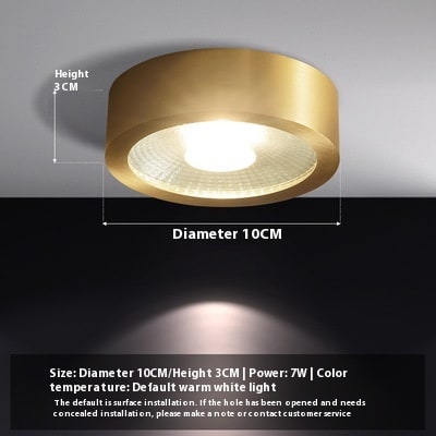 All-copper Surface Mounted Downlight Led Ultra-thin Ceiling Lamp Spotlight view 11