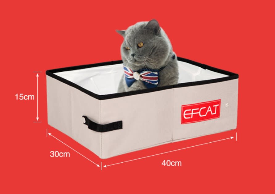 Folding Litter Box Fully Enclosed Temporary Travel view 2