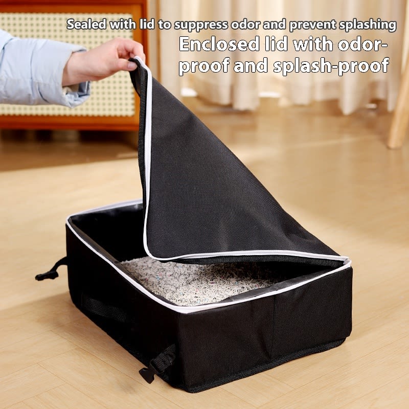 Folding Litter Box Fully Enclosed Temporary Travel view 8