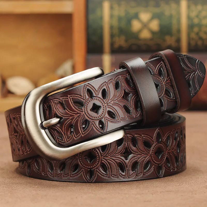 New Belt Hollow Pattern Belt Ladies Trend Waistband Genuine Woman Belt Vintage Pin Buckle Strap Jeans view 8