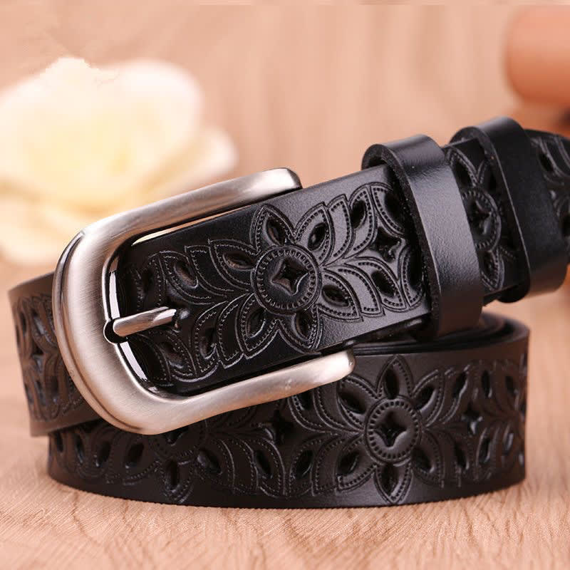 New Belt Hollow Pattern Belt Ladies Trend Waistband Genuine Woman Belt Vintage Pin Buckle Strap Jeans view 3