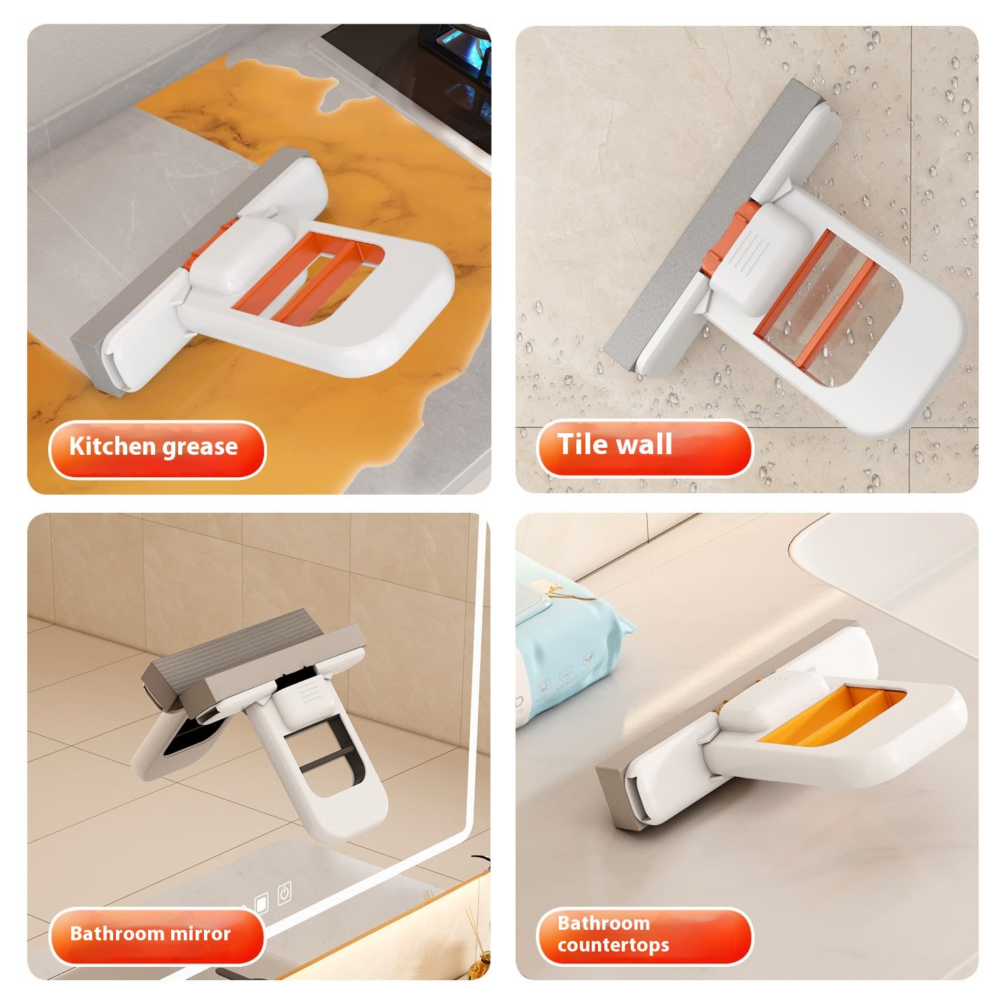 Handheld Mini Foldable Desktop Mop Small Cotton Mops Sponge Cleaning Tool For Bathroom Kitchen Desktop Glass Living Room Car view 6