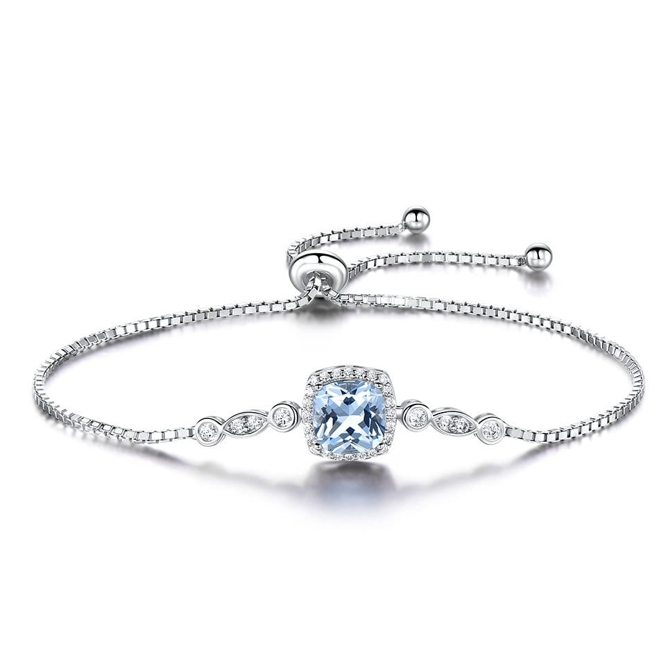 925 Sterling Silver Necklace Sky Blue Topaz Four-Piece Set view 4