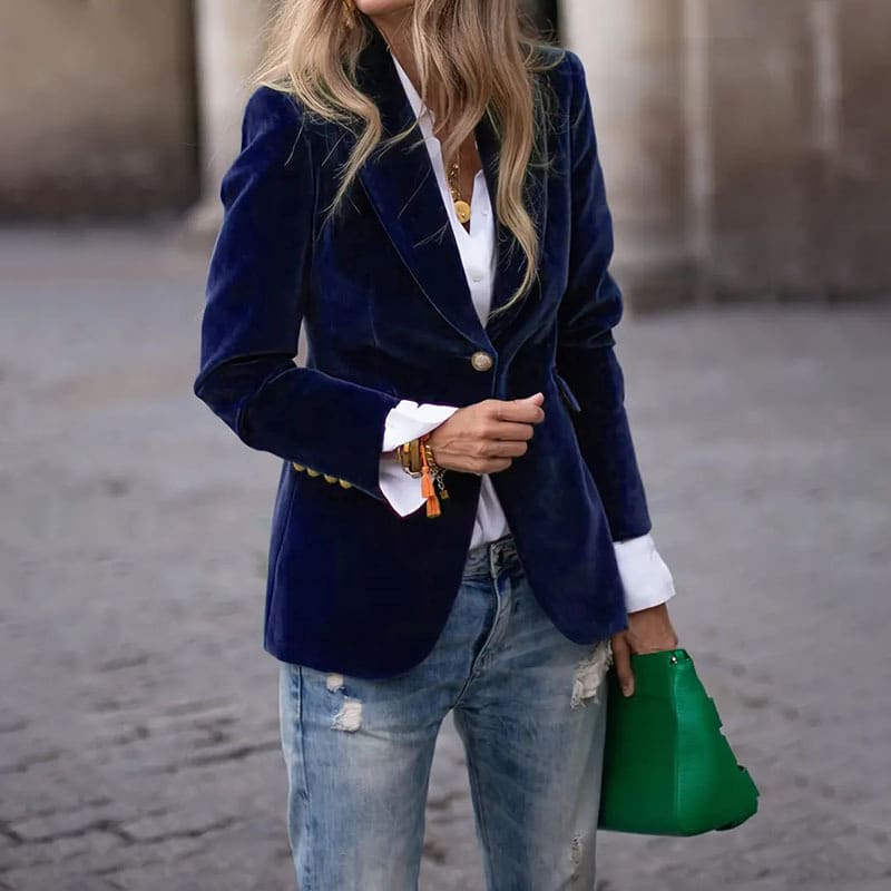 Velvet Lapel Casual Suit Business Fashion Slim Single-breasted Jacket Outwear Clothing For Women view 18
