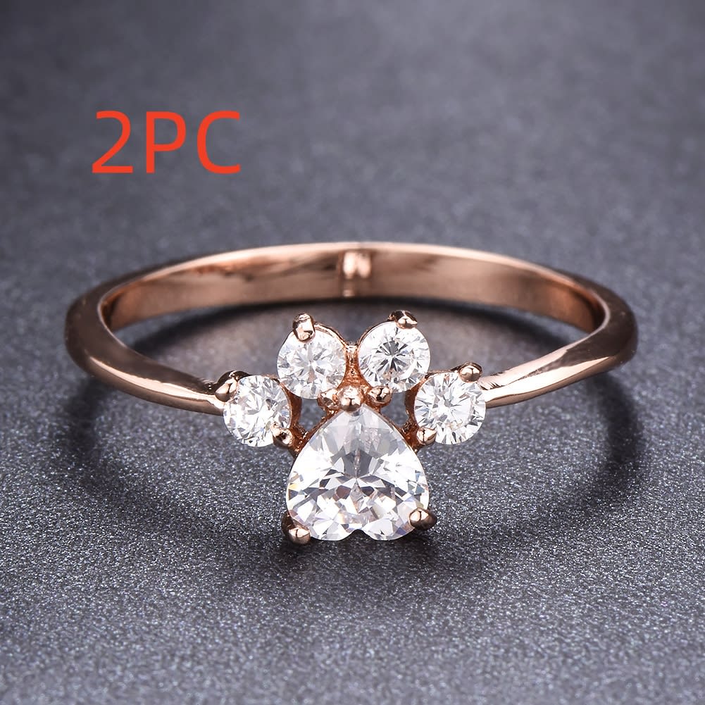 Cute Cat-claw-shaped Rings Fashion Personality Rhinestone Ring Women's Jewelry view 4