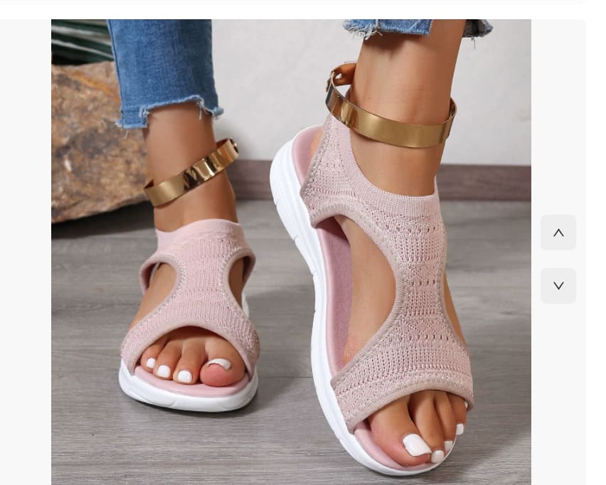 Women's Flyknit Sandals Hollow Peep-toe Roman Shoes view 14