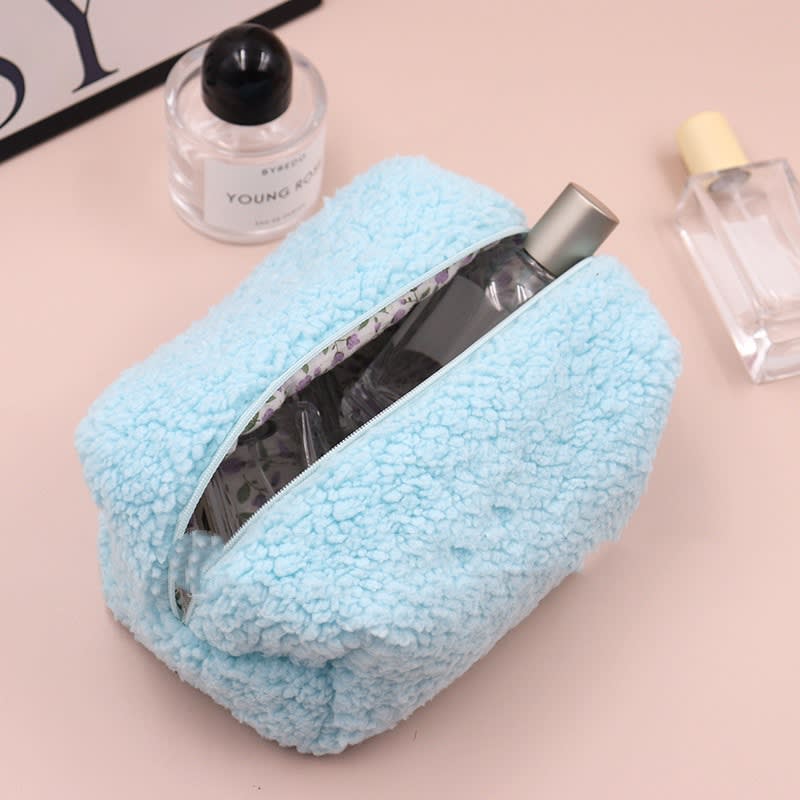 Teddy Plush Cosmetic Bag Japanese Style Lambswool view 2