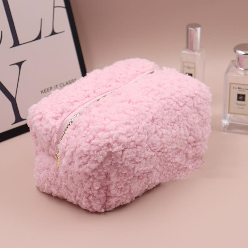 Teddy Plush Cosmetic Bag Japanese Style Lambswool view 5