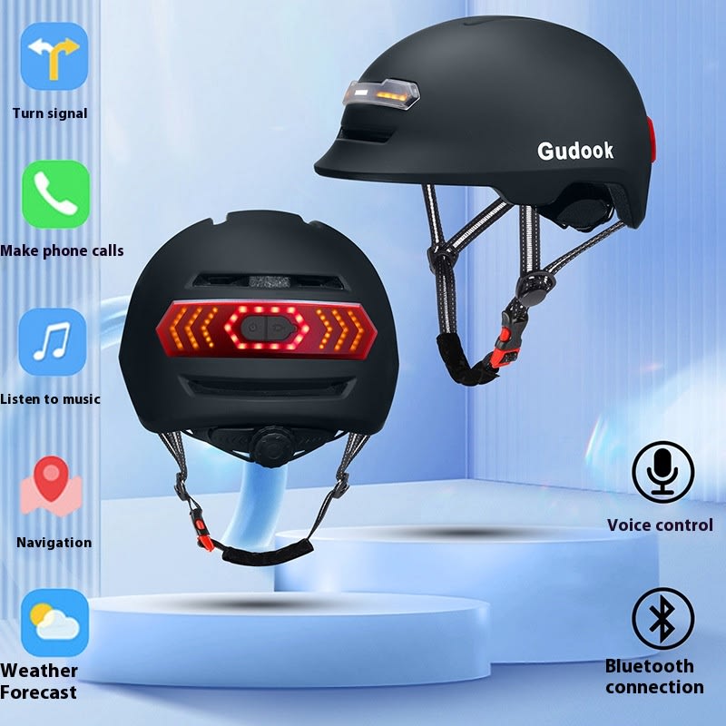 Front And Rear With Steering Kill Car Lights Voice Button Dual Control Smart Helmet Basket Teeth Answer Call Music Navigation view 2