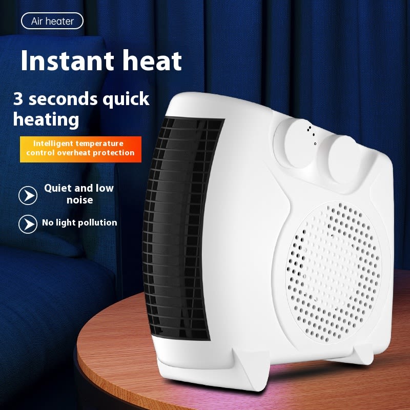 Small Electric Heater Home Quick Heating Office Desktop White Warm Air Blower view 2