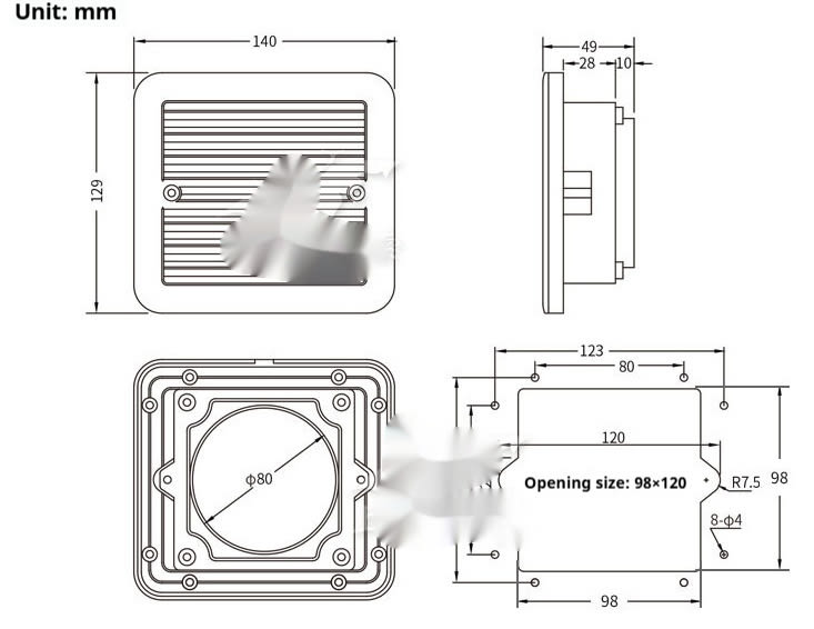 Refrigerator Ventilating Fan Cooling Vent Louver view 4