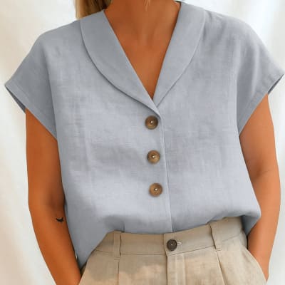 European And American Ladies Fashion Cotton And Linen Top view 17