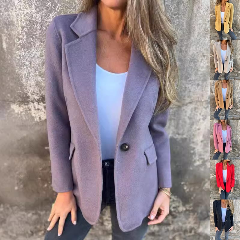 Ins Button Lapel Short Blazer Winter Fashion Commuter Jacket Outwear Women's Clothing view 8