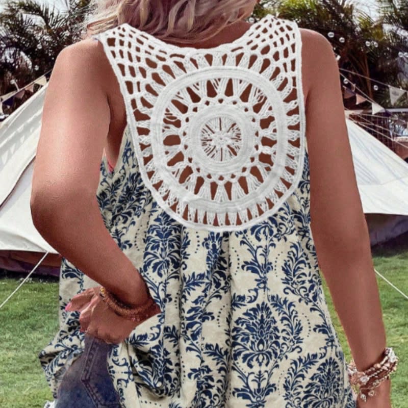 European And American Plus Size Women's Clothes New Tassel Hollow Crocheted Vest view 1