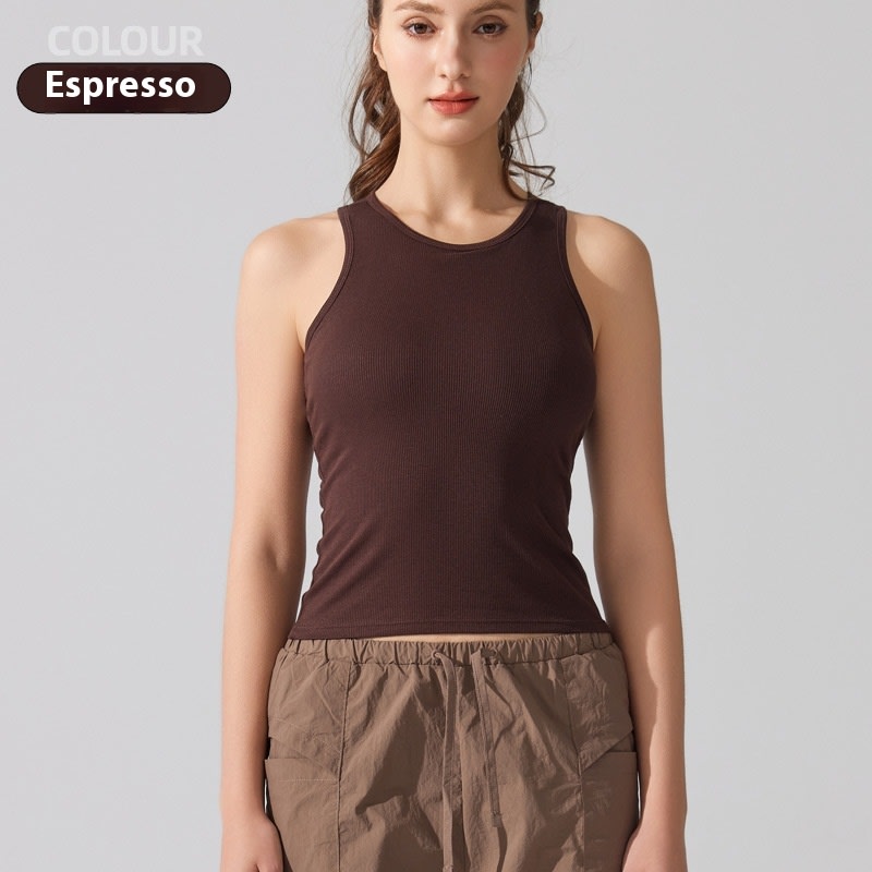 Europe And America Cross Border Yoga Vest Women's Rib Running With Chest Pad Tight Fitness view 3