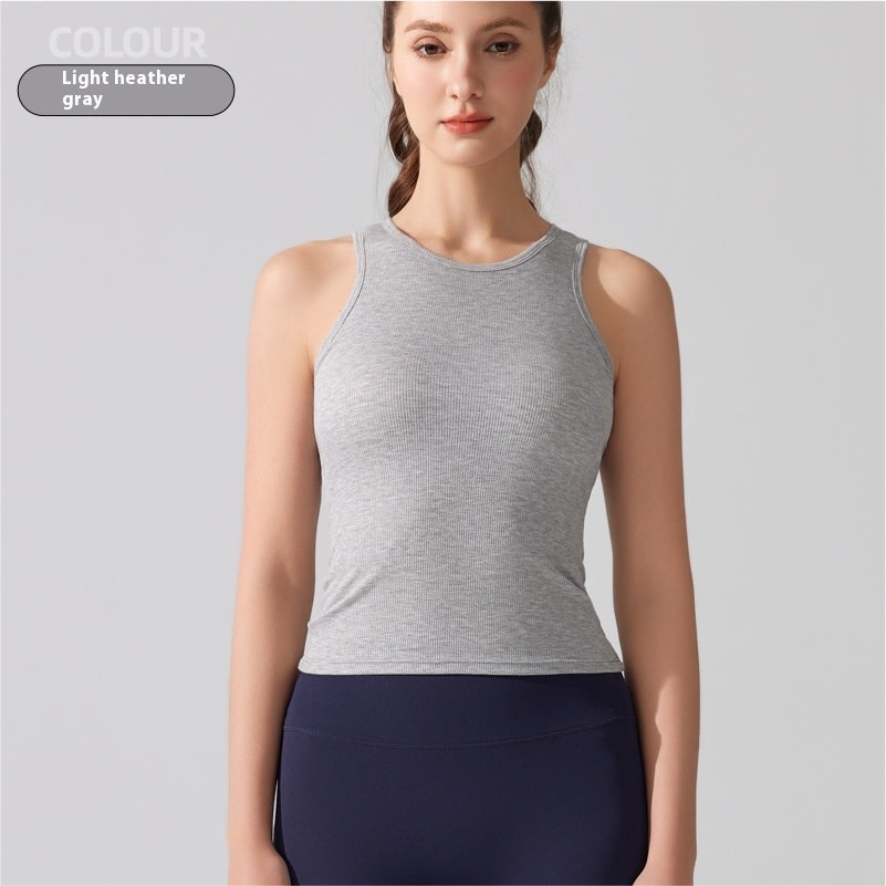 Europe And America Cross Border Yoga Vest Women's Rib Running With Chest Pad Tight Fitness view 5