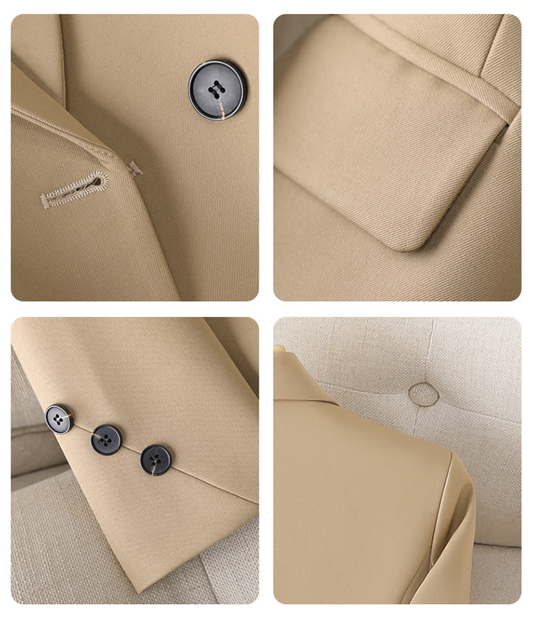 Spring And Autumn Khaki Suit Jacket For Women's Slimming view 6