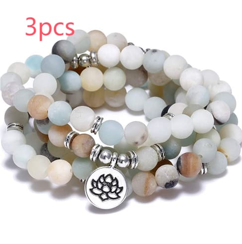 Amazon Stone Tiger Eye Stone Bracelet Necklace 108 Buddha Beads Lotus Bracelet view 5