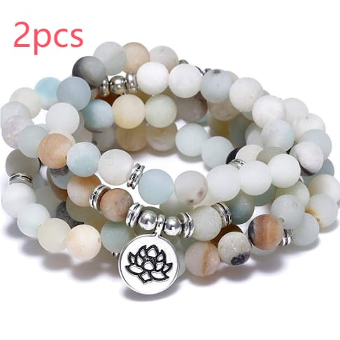 Amazon Stone Tiger Eye Stone Bracelet Necklace 108 Buddha Beads Lotus Bracelet view 8