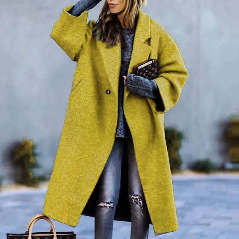 European And American Women's New Long Sleeved Large Woolen Overcoat view 4