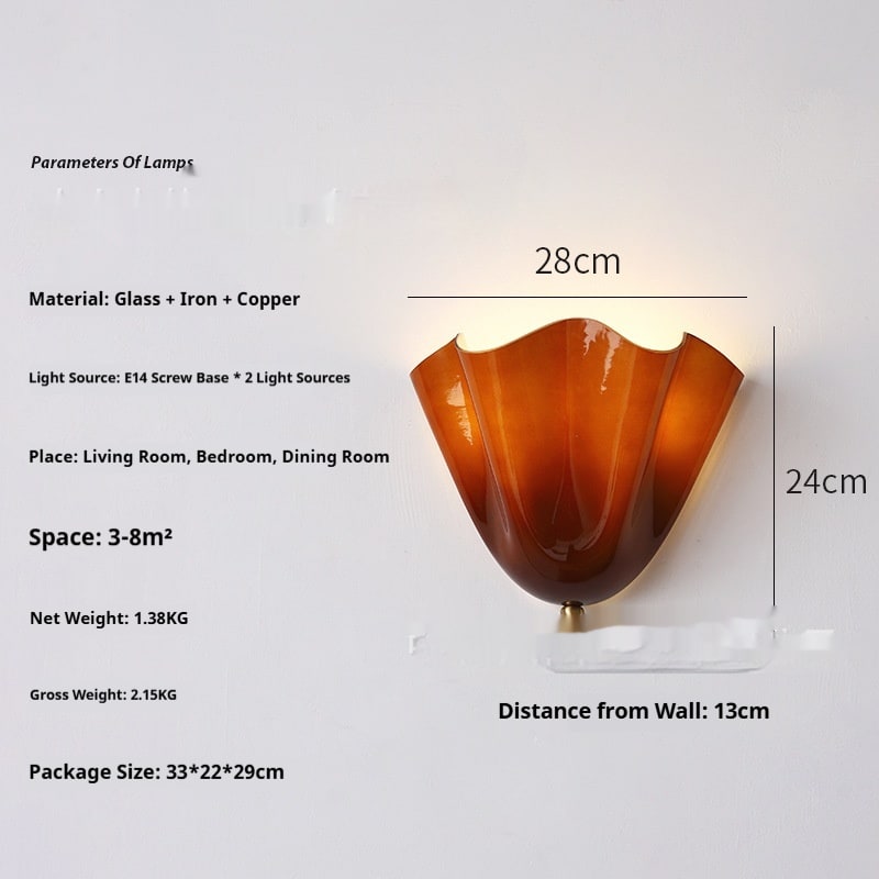 American Retro Color Berry Glass Lamp French Shell view 2