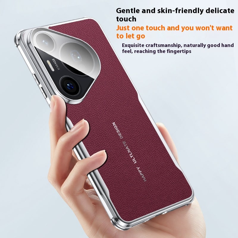 All-inclusive Drop-resistant Plain Leather Phone Case view 8