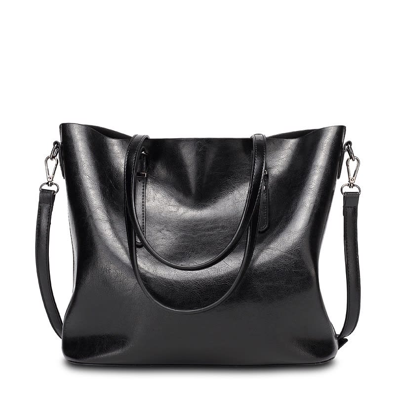 Retro Style Oil Wax Leather Patent Simple Portable Shoulder Messenger Bag view 2