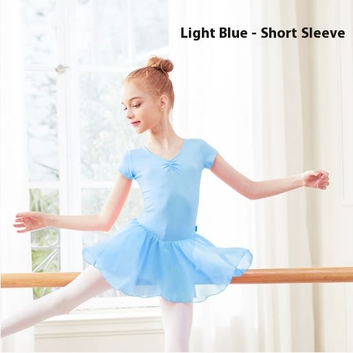 Girl's Chiffon Dress Short Sleeve Dance Costume view 10