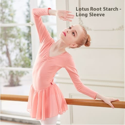 Girl's Chiffon Dress Short Sleeve Dance Costume view 9