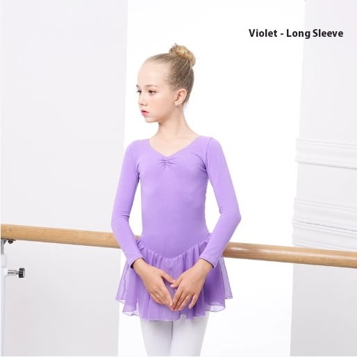 Girl's Chiffon Dress Short Sleeve Dance Costume view 7