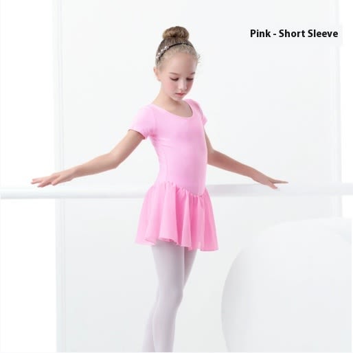 Girl's Chiffon Dress Short Sleeve Dance Costume view 14