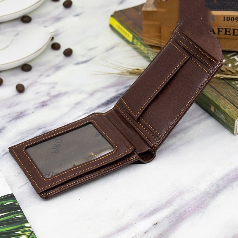 Short Horizontal Wallet Multifunctional Leather view 4