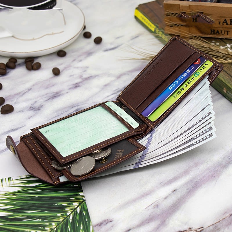 Short Horizontal Wallet Multifunctional Leather view 3