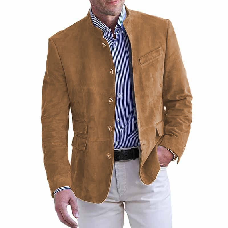 Men's Business Casual Suit Jacket Autumn Winter Fashion Commuter Daily Basic Blazer Solid Stand Collar Jacket Men's Clothing view 8