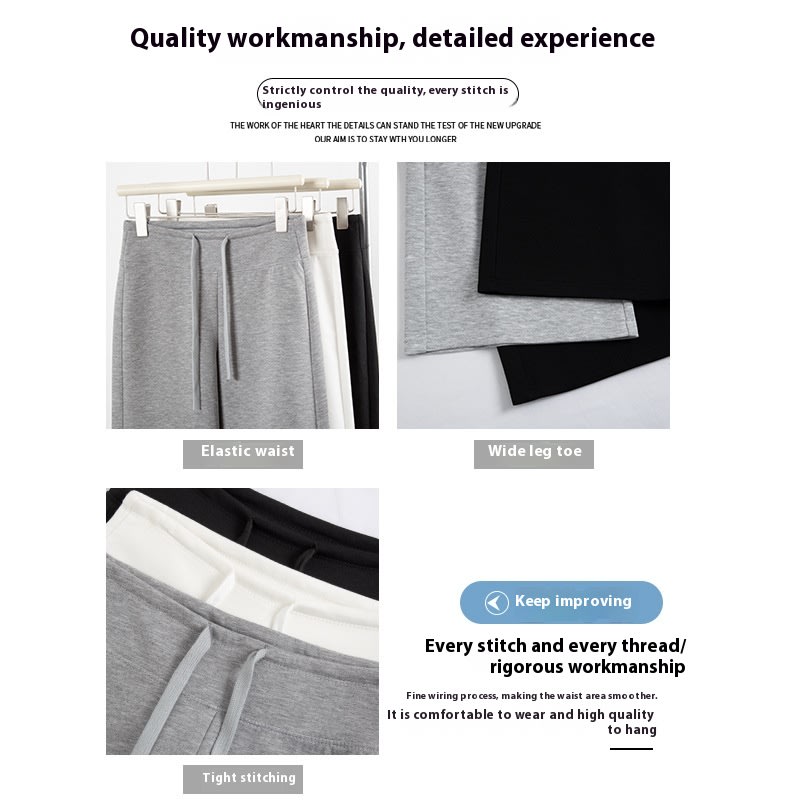 Women's High Waist Slimming And Straight Draping Casual Wide Leg Sweatpants view 3