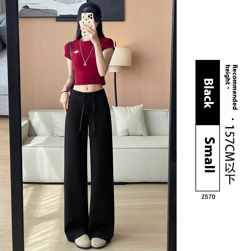 Women's High Waist Slimming And Straight Draping Casual Wide Leg Sweatpants view 5