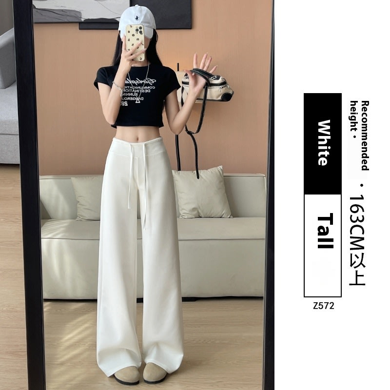 Women's High Waist Slimming And Straight Draping Casual Wide Leg Sweatpants view 16