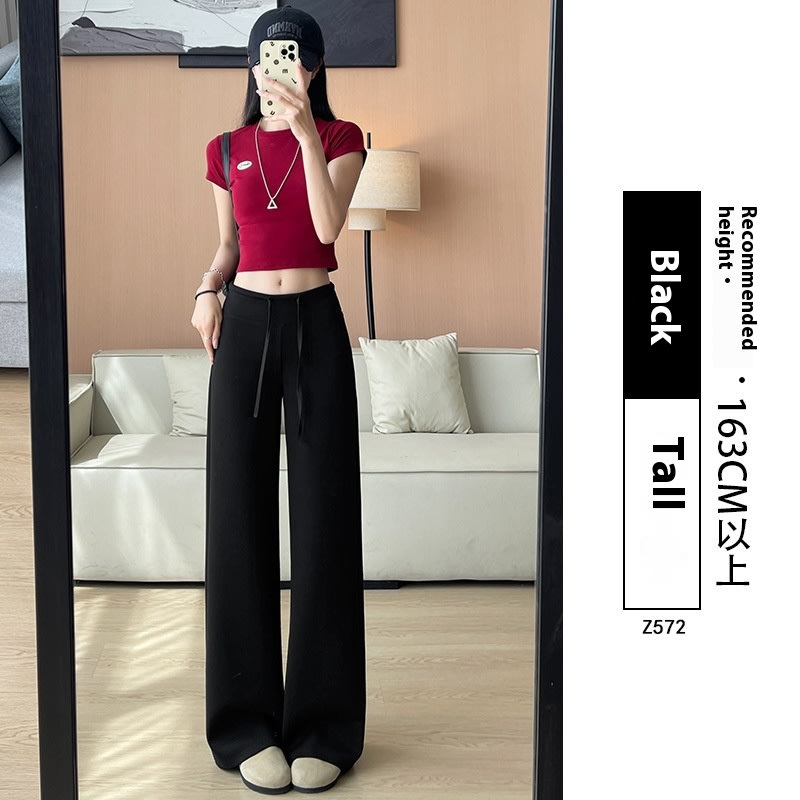 Women's High Waist Slimming And Straight Draping Casual Wide Leg Sweatpants view 4