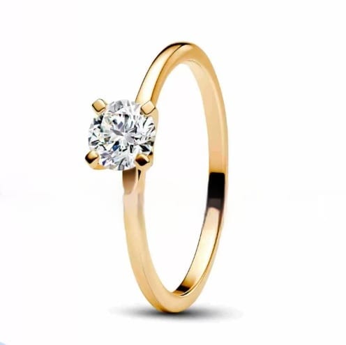Wind Rounded Corner Moissanite Ring 18K Gold view 10