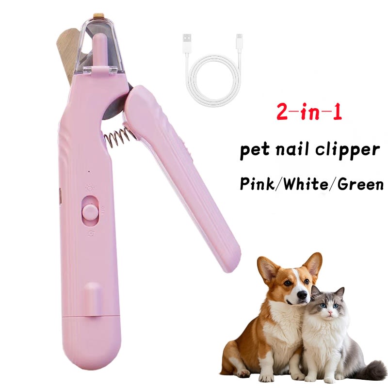 2 In 1 Pet Nail Clippers With Led Light Dog Cat Special Blood Line Scissors Multifunction Animals Paw Nail Trimmer Pet Supplies view 4