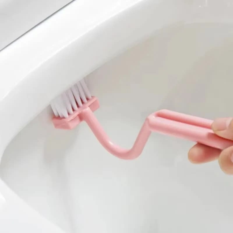 Curved Toilet Brush Gap Cleaning Tool Bathroom Accessory Long Handle Wall Mounted Toilet Soft Bristle Brush Plastic Durable view 10