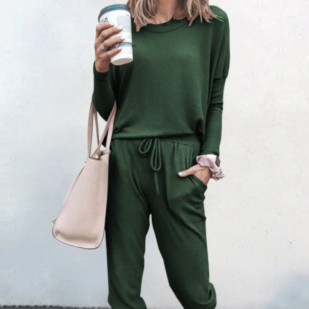 Women's Long Sleeve Suit Fashion Pullover Top And Pockets Drawstring Long Pants Solid Color Casual Sports Trouser Suit Clothing view 16