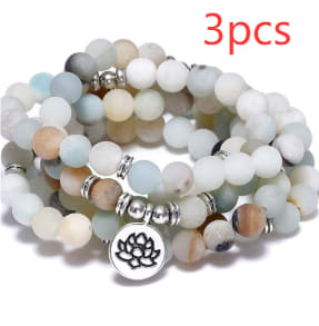 Amazon Stone Tiger Eye Stone Bracelet Necklace 108 Buddha Beads Lotus Bracelet view 3
