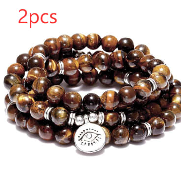 Amazon Stone Tiger Eye Stone Bracelet Necklace 108 Buddha Beads Lotus Bracelet view 11