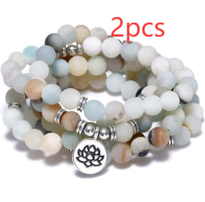 Amazon Stone Tiger Eye Stone Bracelet Necklace 108 Buddha Beads Lotus Bracelet view 10